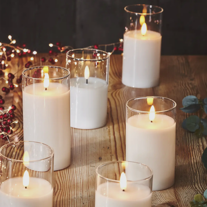 Realistic Flame Free Glass Candle Set