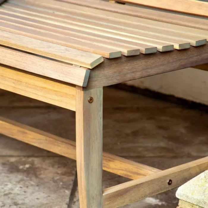 Wooden bench up close image