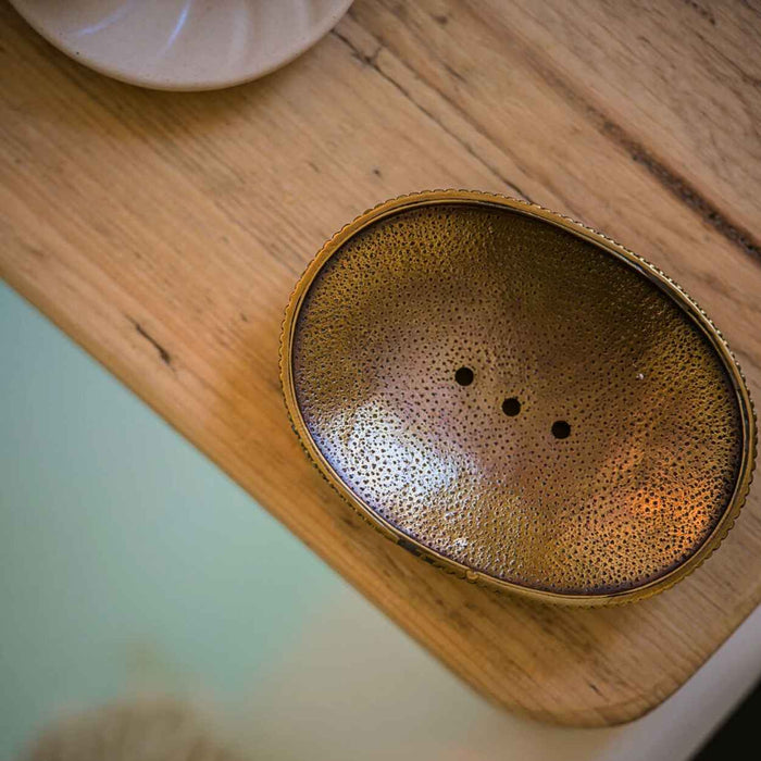 Lemon Myrtle Soap Bar & Brass Dish Set