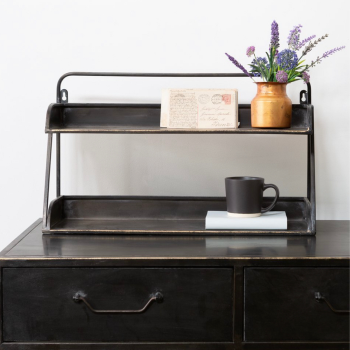 Rustic Metal Desk Shelves